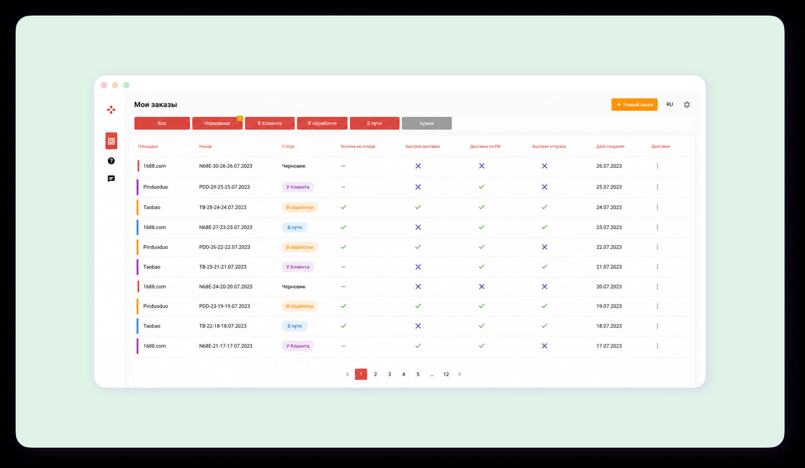 Goods-China — интерфейс проекта